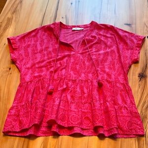 Vineyard Vines Red Patterned Blouse